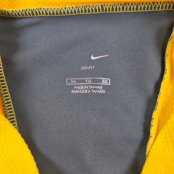 Nike Dri-Fit Yellow Short Sleeve Bike Cycling Zip Up Jersey Men's‎ Size XL - Picture 2 of 9